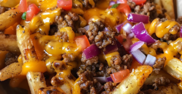 Taco Ground Beef Cheese Fries
