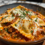Slow Cooker Creamy Beef Ravioli