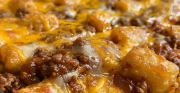 Cheddar Beef Sloppy Joe Tater Tot Casserole