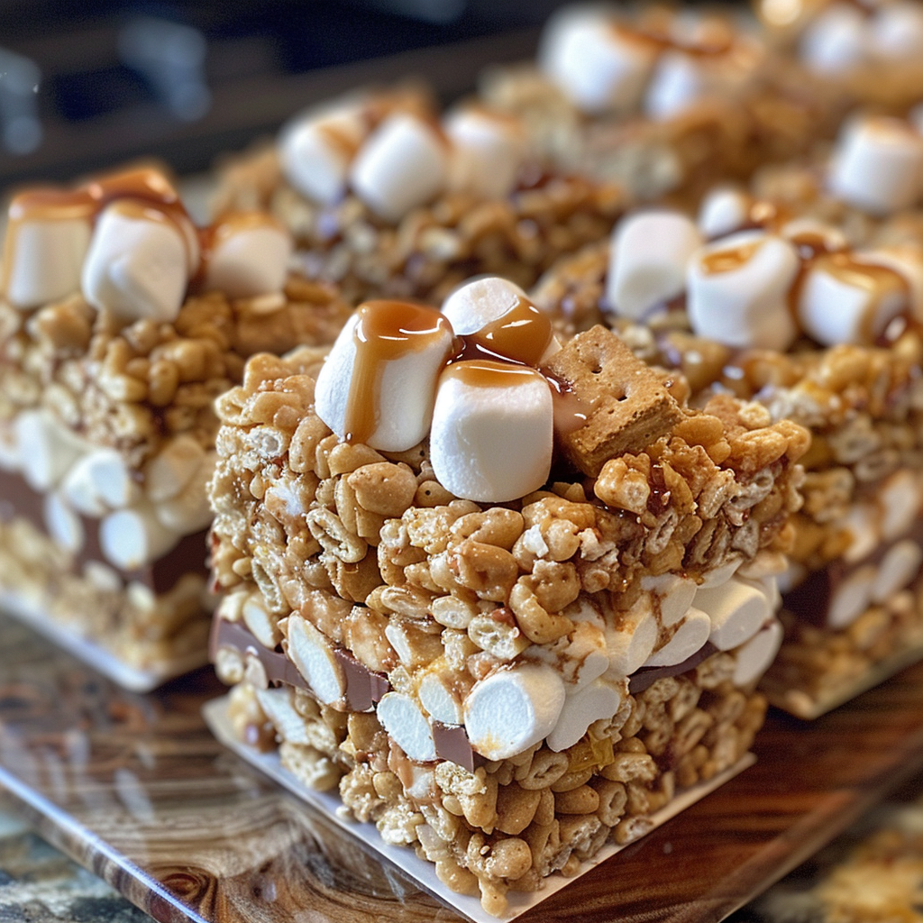 Rolled S'mores Rice Krispie Treats