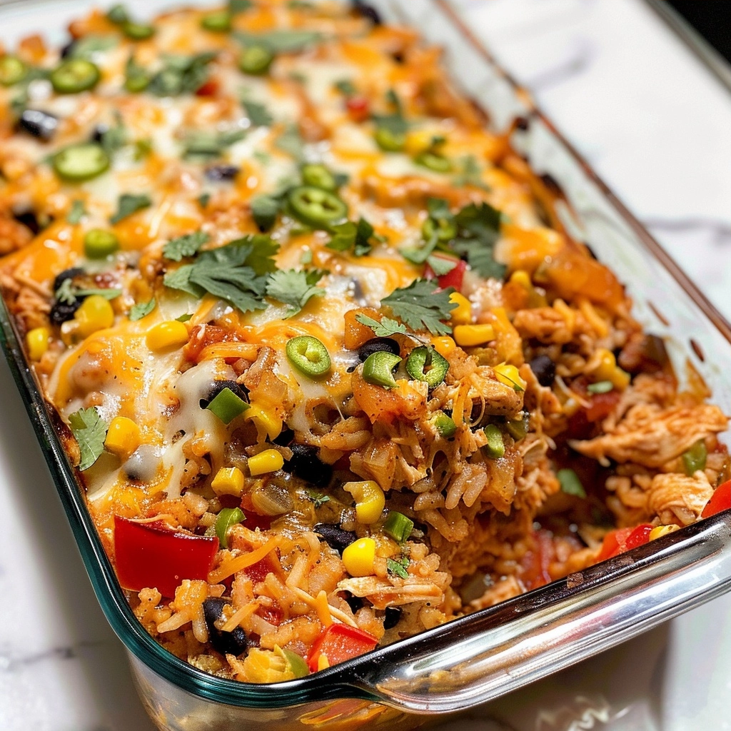 Easy Chicken Burrito Casserole