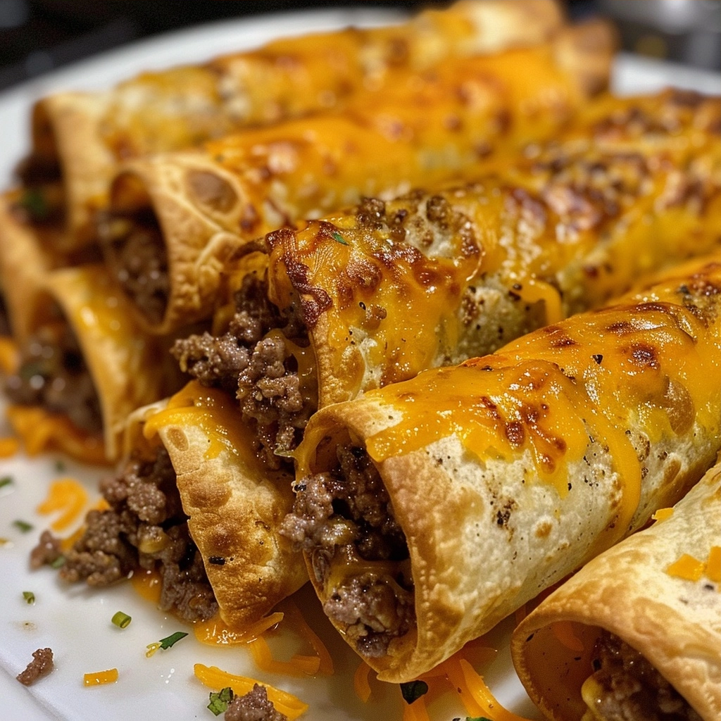 Crispy Cheesy Beef & Ranch Taquitos