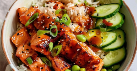 Honey Sriracha Salmon Bowls