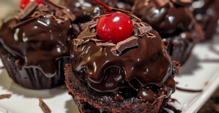 Chocolate Covered Cherry Brownie Bombs