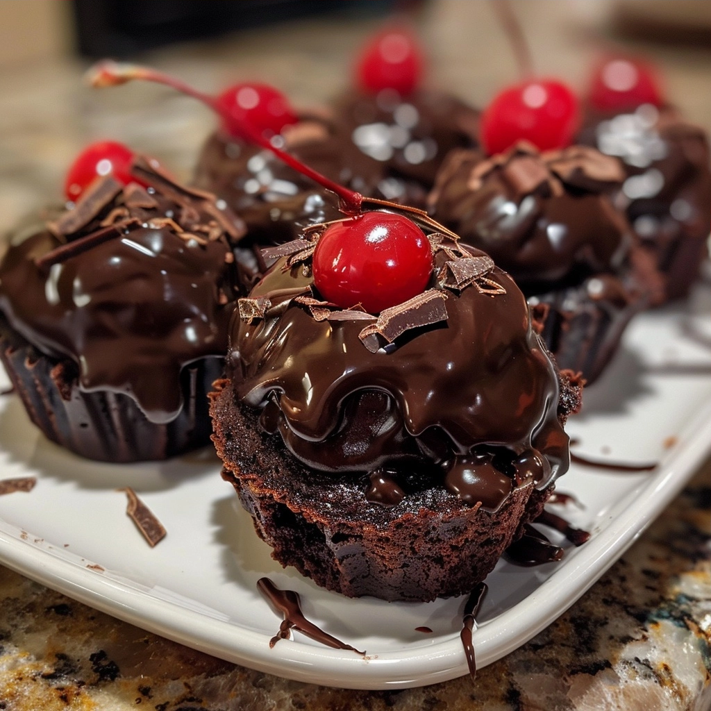 Chocolate Covered Cherry Brownie Bombs