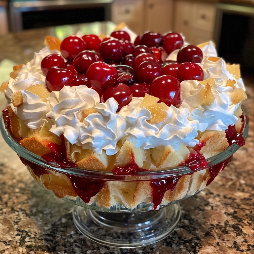 Cherry Pineapple Angel Cloud Cake
