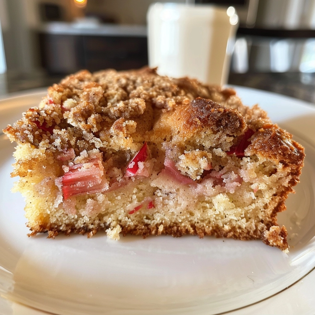 Sour Cream Rhubarb Coffee Cake