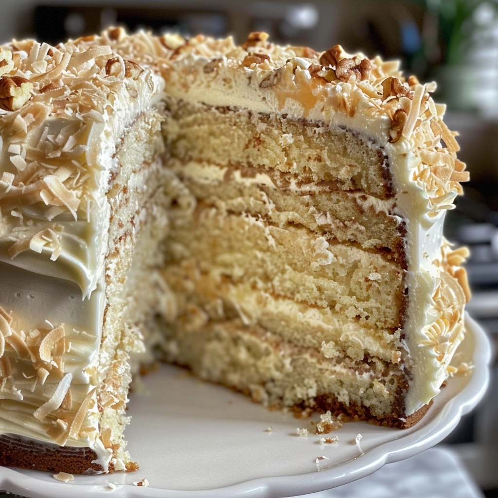 White German Chocolate Cheesecake Cake