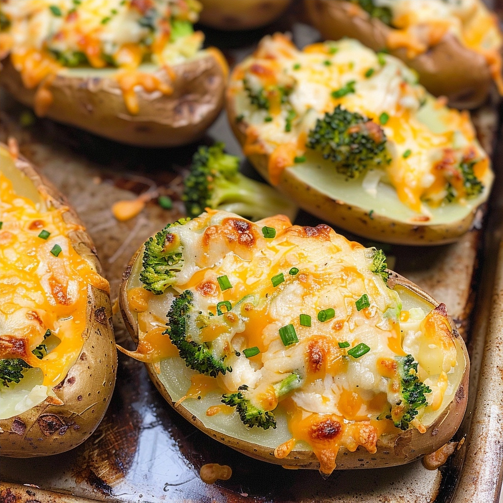 Broccoli and Cheddar Twice-Baked Potatoes