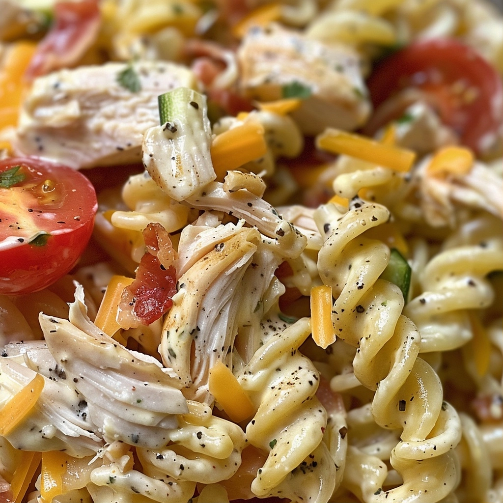 Chicken Bacon Ranch Pasta Salad