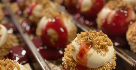 Holiday Cherry Cheesecake Bites