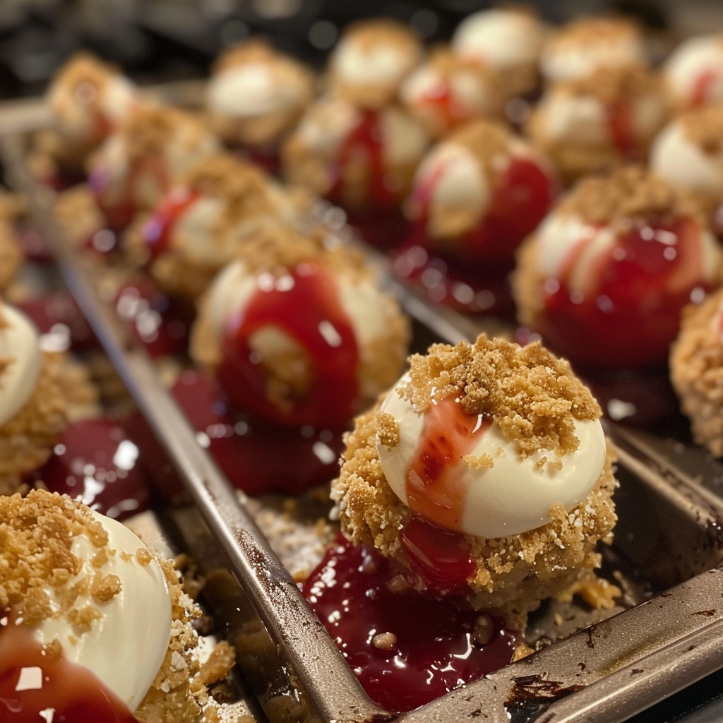 Holiday Cherry Cheesecake Bites