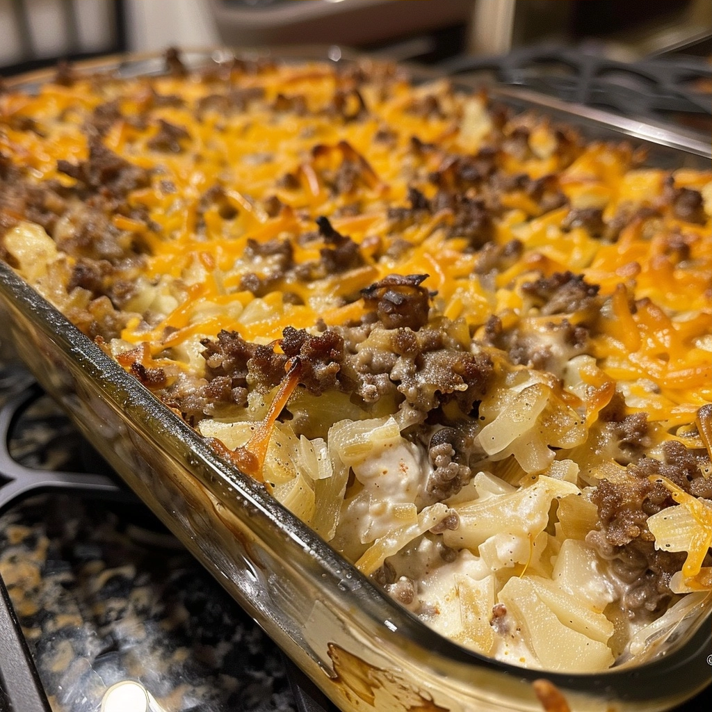 Creamy Hamburger Hash Brown Casserole