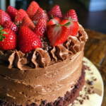 Chocolate Kahlua Cake with Strawberry Buttercream