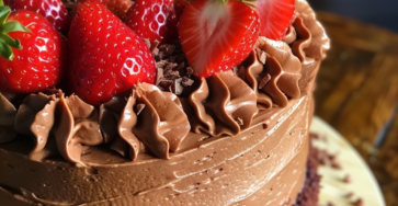 Chocolate Kahlua Cake with Strawberry Buttercream