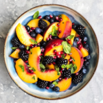 Honey Lime Basil Peach Fruit Salad
