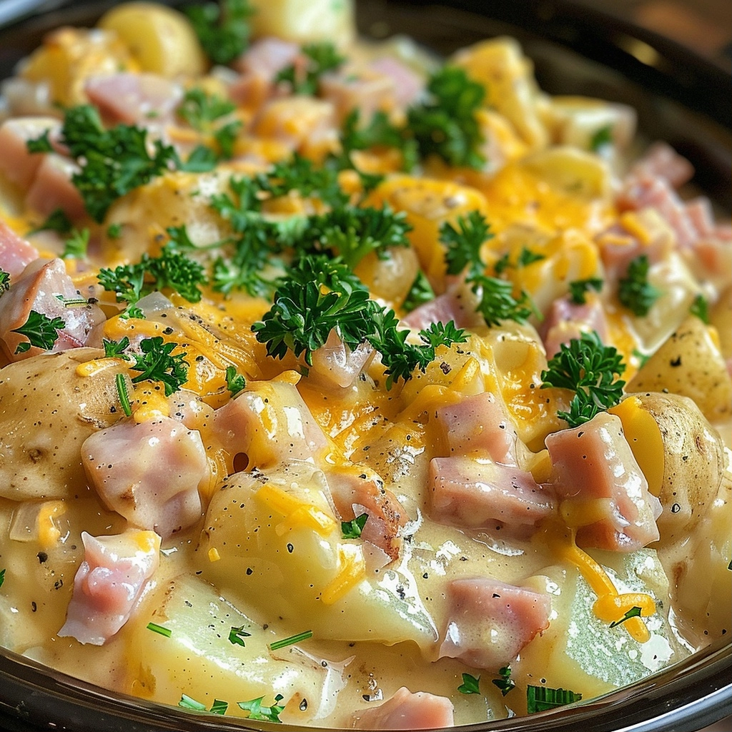Crockpot Ham and Potato Casserole