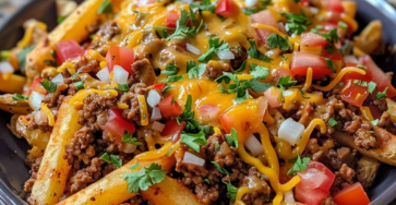 Taco Ground Beef Cheese Fries