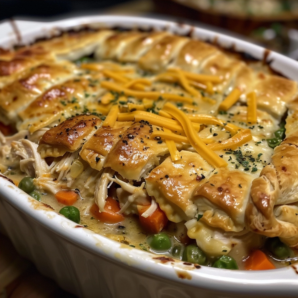 Chicken Pot Pie Bake: A Comforting, Cheesy Delight