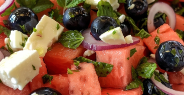 Watermelon Feta Blueberry Salad