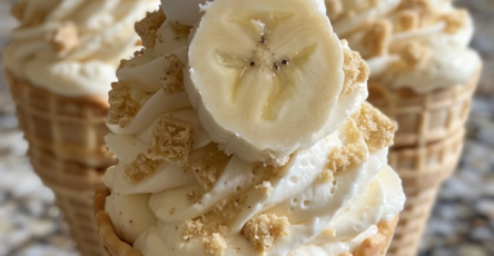 Banana Pudding Cheesecake Cones