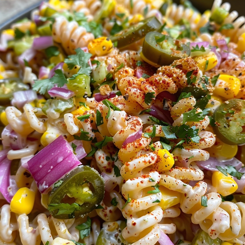 Voodoo Ranch Street Corn Pickle Pasta Salad