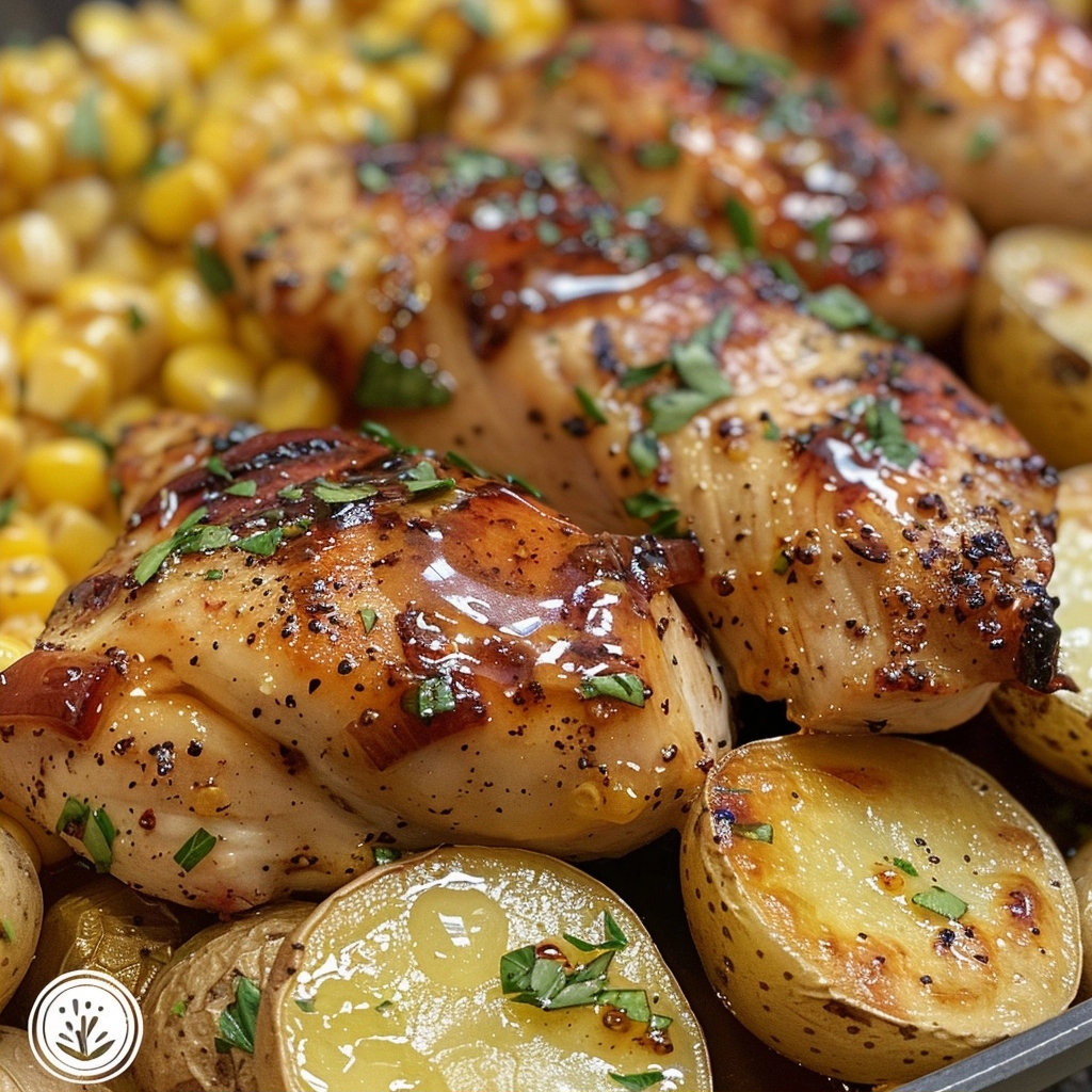 Honey Butter Chicken with Ranch Potatoes & Sweet Corn