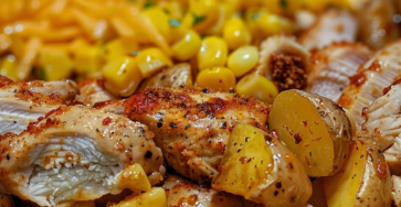 Crockpot Cheddar Ranch Chicken with Corn & Baby Potatoes