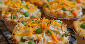 Mini Chicken Pot Pie Biscuit Cups