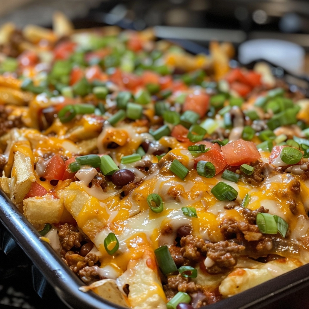 Loaded Chili Cheese Fries Casserole