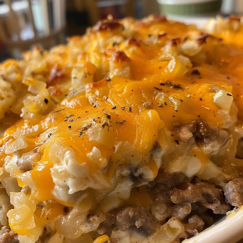 Creamy Hamburger Hash Brown Casserole