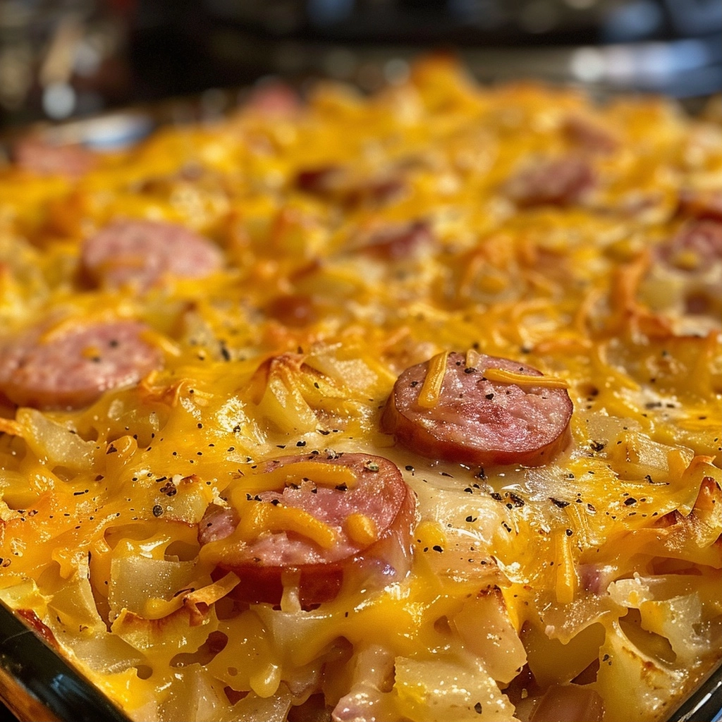 Smoked Sausage and Hashbrown Casserole