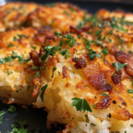 Easy & Simple Cheesy Garlic Loaded Hashbrowns