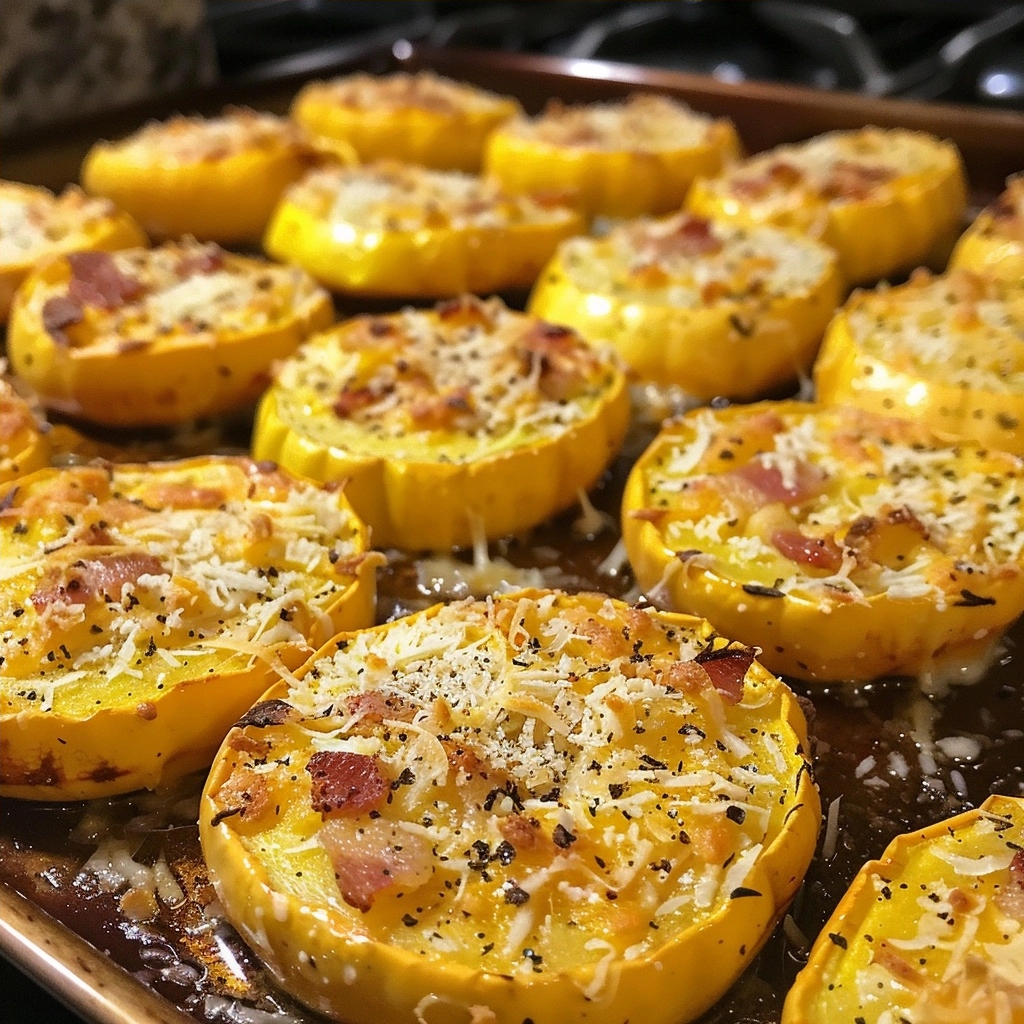 Cheesy Baked Squash Rounds