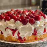 3-Ingredient Cherry Angel Cloud Cake