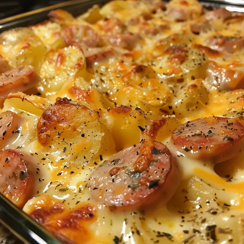 Creamy Ranch Smoked Sausage and Potato Bake