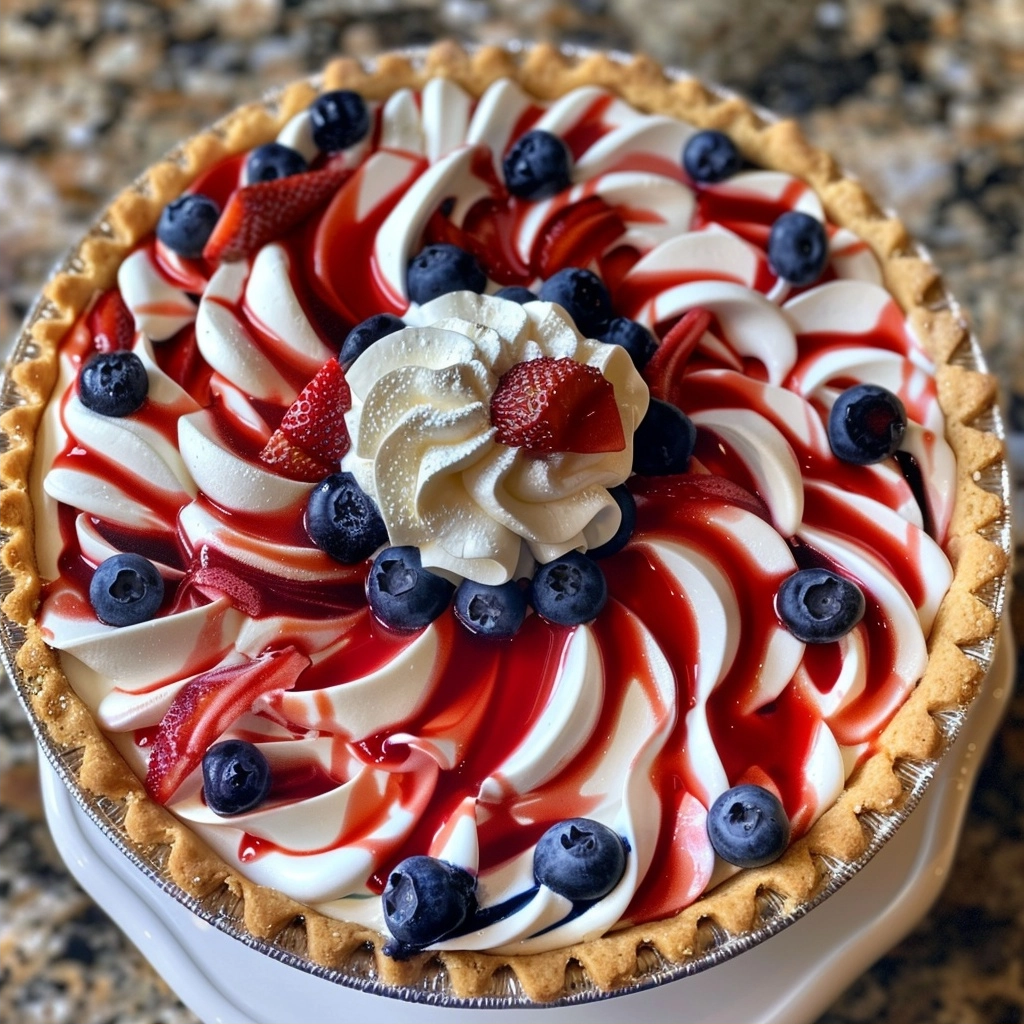 No-Bake 4th of July Swirl Pie: Cool, Creamy, and Festive